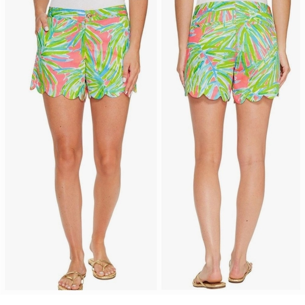 NWT SIZE 16 Lilly Pulitzer Buttercup Mid Rise Short Tiki Pink Royal Lime
